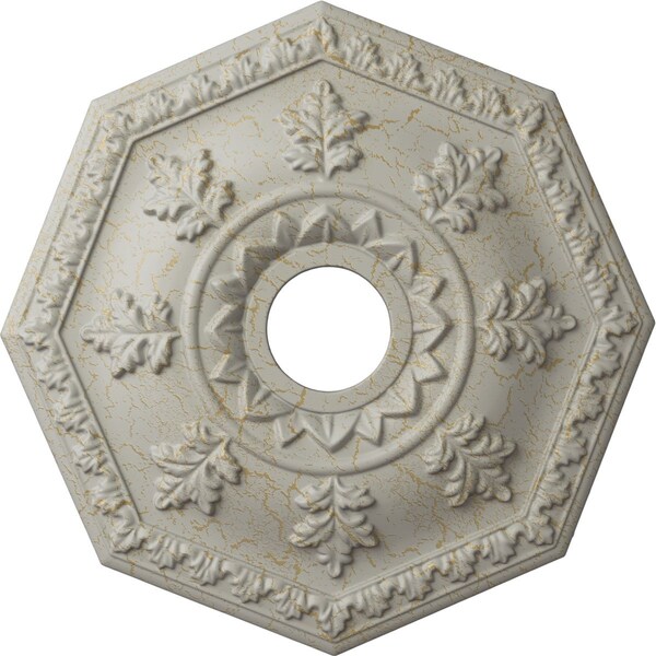Ekena Millwork Nottingham Medallion (Canopies up to 4 5/8"), 18"OD x 3 1/2"ID x 1 1/2"P, Pot of Cream Crackle CM18NTPCC - main